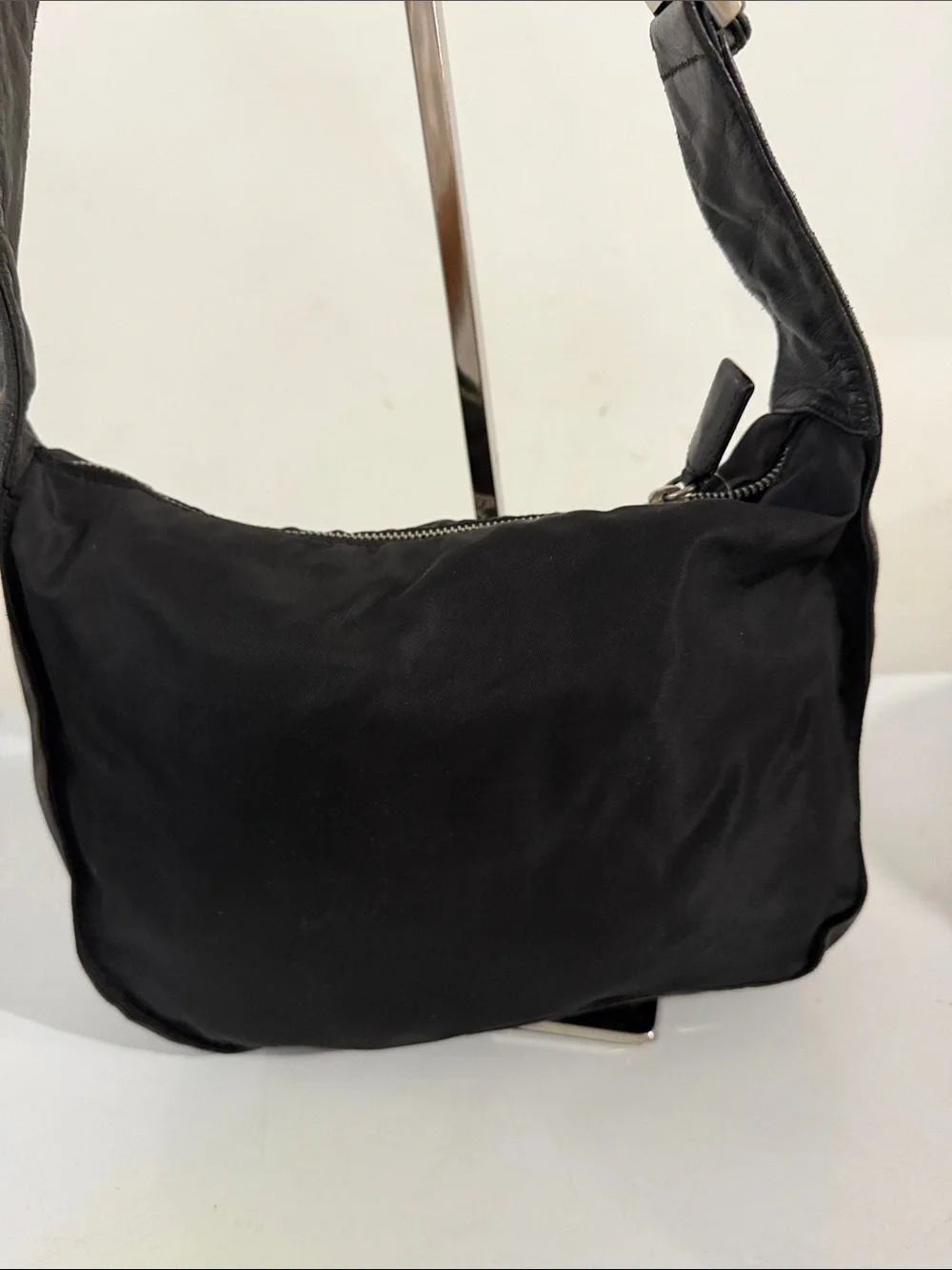 Prada Black Nylon Messenger Bag with Adjustable Strap